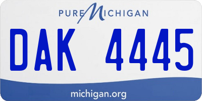 MI license plate DAK4445