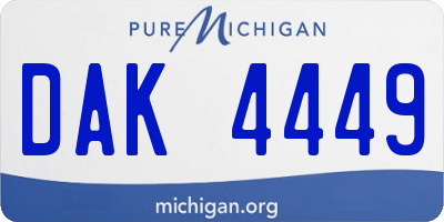 MI license plate DAK4449