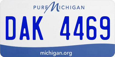 MI license plate DAK4469