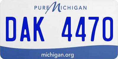 MI license plate DAK4470