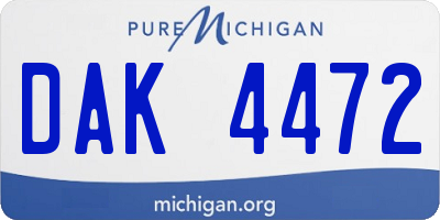 MI license plate DAK4472