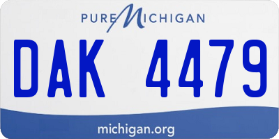 MI license plate DAK4479