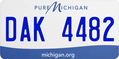 MI license plate DAK4482