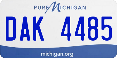 MI license plate DAK4485