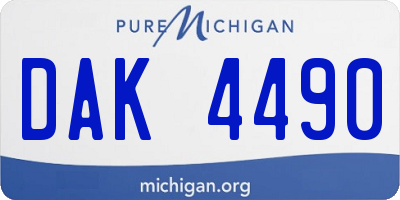 MI license plate DAK4490