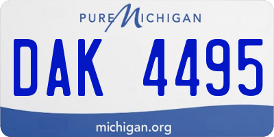 MI license plate DAK4495