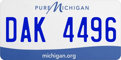MI license plate DAK4496