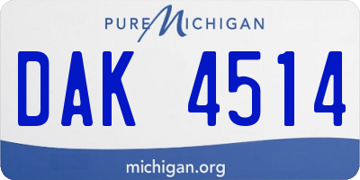 MI license plate DAK4514