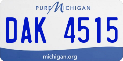MI license plate DAK4515