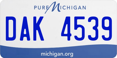 MI license plate DAK4539