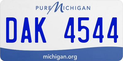MI license plate DAK4544
