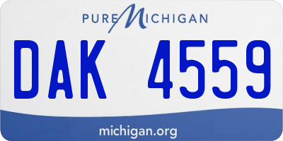 MI license plate DAK4559