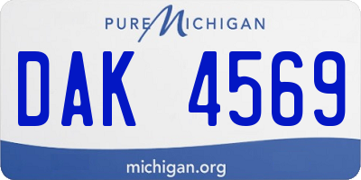 MI license plate DAK4569