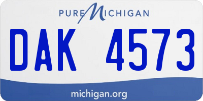MI license plate DAK4573