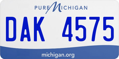 MI license plate DAK4575
