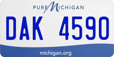 MI license plate DAK4590