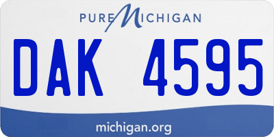 MI license plate DAK4595