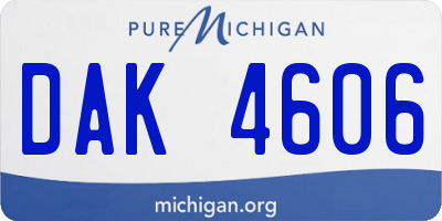 MI license plate DAK4606