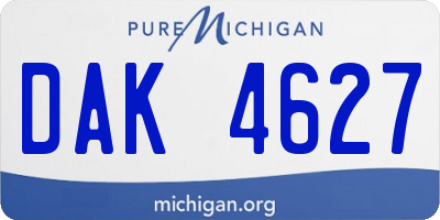 MI license plate DAK4627