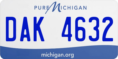 MI license plate DAK4632