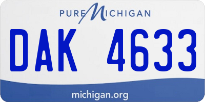 MI license plate DAK4633