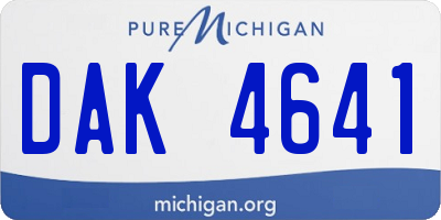 MI license plate DAK4641