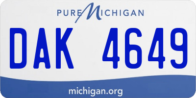 MI license plate DAK4649