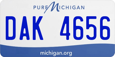 MI license plate DAK4656