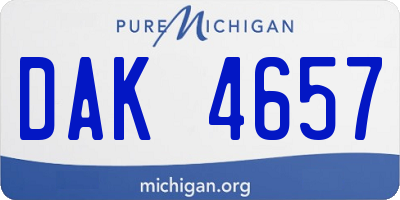 MI license plate DAK4657