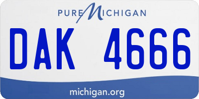 MI license plate DAK4666