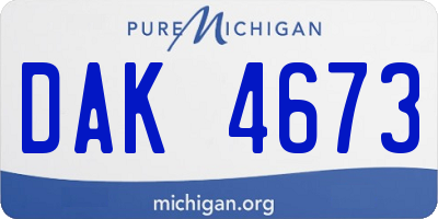 MI license plate DAK4673