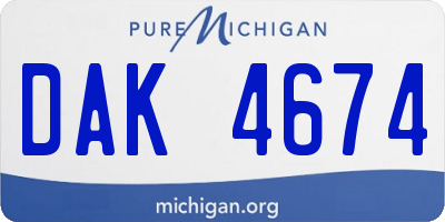MI license plate DAK4674