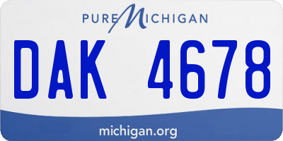 MI license plate DAK4678