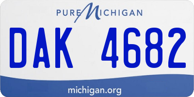 MI license plate DAK4682