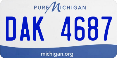 MI license plate DAK4687