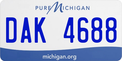 MI license plate DAK4688
