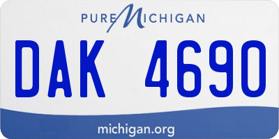 MI license plate DAK4690