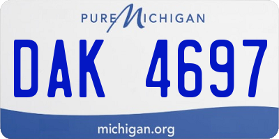 MI license plate DAK4697