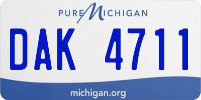 MI license plate DAK4711
