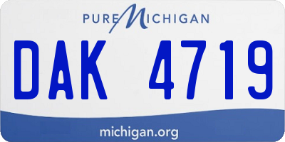 MI license plate DAK4719