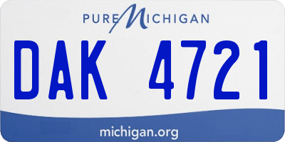 MI license plate DAK4721