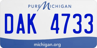 MI license plate DAK4733