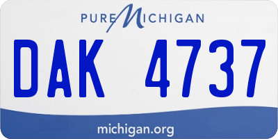 MI license plate DAK4737