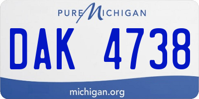 MI license plate DAK4738