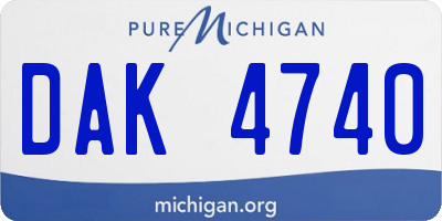 MI license plate DAK4740