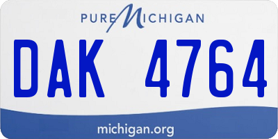 MI license plate DAK4764