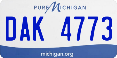 MI license plate DAK4773