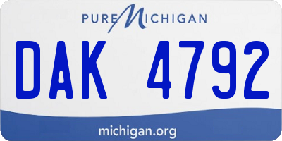MI license plate DAK4792