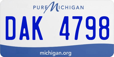 MI license plate DAK4798