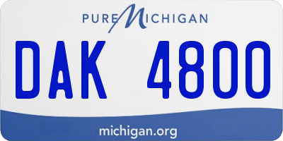 MI license plate DAK4800